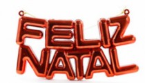 ENFEITE FELIZ NATAL CROMADO - Distribuidora 12 de Outubro