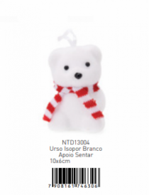 URSO ISOPOR BRANCO APOIO - Distribuidora 12 de Outubro