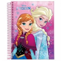 CADERNO ESPIRAL UNIV CD 10X1 200 FLS FROZEN F - Distribuidora 12 de Outubro