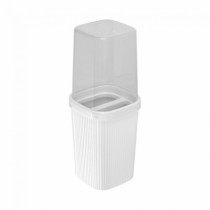 PORTA ESCOVA CLASSIC FRISOS BRANCO 7,8X20,5CM - Distribuidora 12 de Outubro