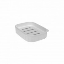 SABONETEIRA CLASSIC FRISOS BRANCO 10X7,5X2CM - Distribuidora 12 de Outubro