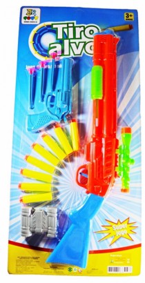 PISTOLA DE PLASTICO LANCA PROJETEIS C/ ACESSO - Distribuidora 12 de Outubro